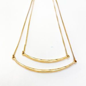 Double bar gold necklace BR